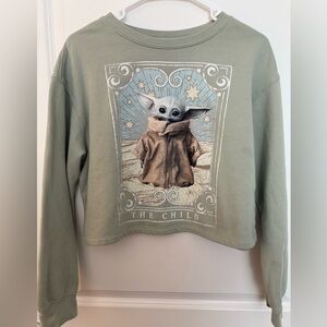 Star Wars,‎ “The Child” green cotton blend sweatshirt in size medium M.